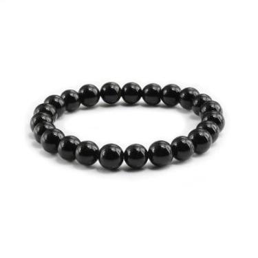 Imagem de Pulseira Bracelete Masculina Feminina De Bolinha Preta 7 Mm Unissex-Unissex