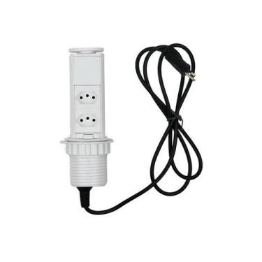 Imagem de Torre de Tomada Mesa Cozinha 2 Elétricas 10A Branca - QTMOV