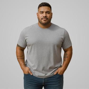 Imagem de Camiseta Plus Size Masculina Lisa Basica 100 Algodão G1 G2 - Luau Bras