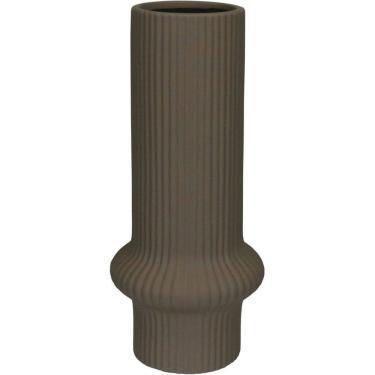 Imagem de VASO DECORATIVO ENFEITE CASA REDONDO HOME&CO CERÂMICA 30x11x11cm CINZA