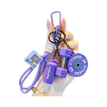 Imagem de Chaveiro De Silicone Para Academia Fitness, Com Design De Anilha E Hal