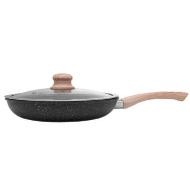 Imagem de Frigideira de Indução com Tampa Vidro 24cm Granilite Preta - Wolff