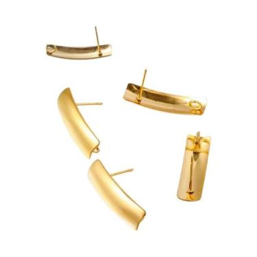 Imagem de Brincos De Aço Inoxidável Dourado 10-20pçs Base Para Brincos DIY Com C