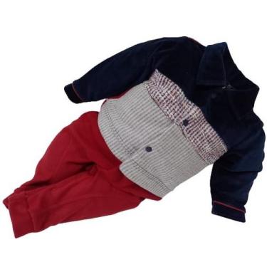 Imagem de Macacão Plush Luxo Soft Paraiso Bebê Menino Inverno Rf 14502, Vermelho