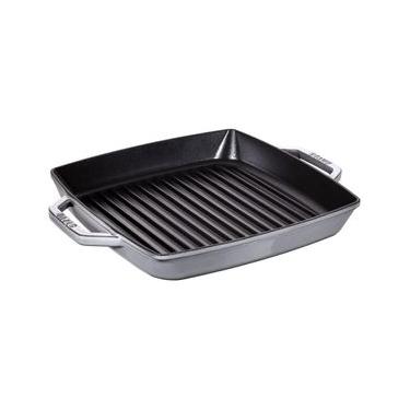 Imagem de GRELHA QUADRADA STAUB EM FERRO FUNDIDO COM DUAS ALÇAS CINZA 28X28CM 405116840