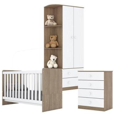 Imagem de Quarto De Bebê Labirinto Rústico Branco Brilho - Henn - MÓVEIS HENN