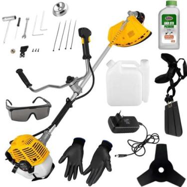 Imagem de Rocadeira Partida Elétrica 41,2cc a Gasolina Vonder + Oleo 2 Tempos + 