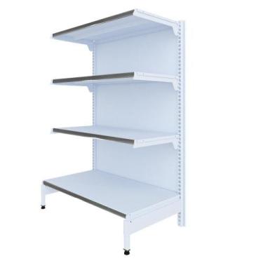 Imagem de Gôndola Prateleira 4 Níveis 40x30 New Plus 1,40 Ponta Pe Cinza - Sa Gô