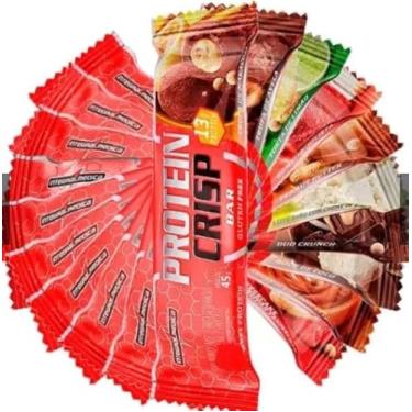 Imagem de Crisp Bar Protein Sabores [Cookies & Cream,Creme de Coco, Duo Crunch (Chocolate Branco e Cookies & Cream),Peanut Butter(Pasta de Amendoim)]de 45g-Kit 12 unid-Integralmedica