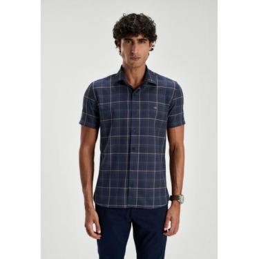 Imagem de Camisa Docthos Slim Manga Curta Xadrez Exclusivo, 007 marinho, GG
