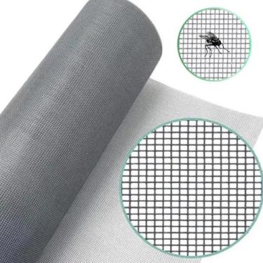Imagem de Tela para Janela Contra Mosquitos Dengue Fibra Cinza 3 metros x 1,5 me