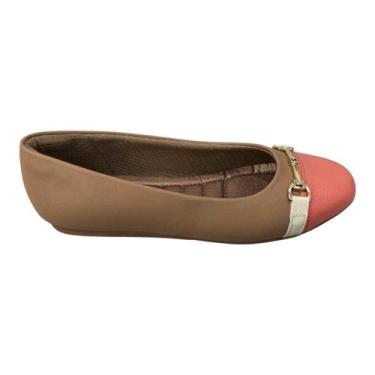 Imagem de Sapatilha Piccadilly Sapato Michele Salto Baixo Nude Claro Leve Confor