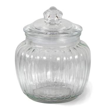 Imagem de Baleiro Vidro Canelado Decoração Tampa de Vidro - Tuut