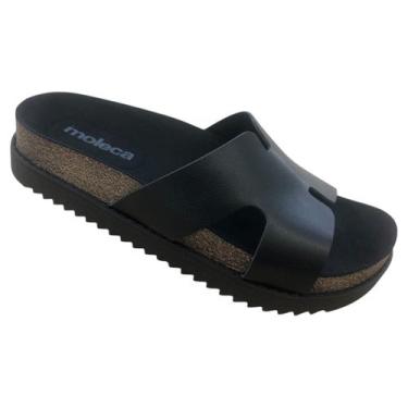 Imagem de Sandalia Moleca Slide Plataforma  Confortável Macia Papete Tratorada F