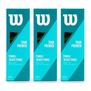 Imagem de Bola Beach Tennis Bolinha Tênis Praia Wilson C/ 9 Unidades