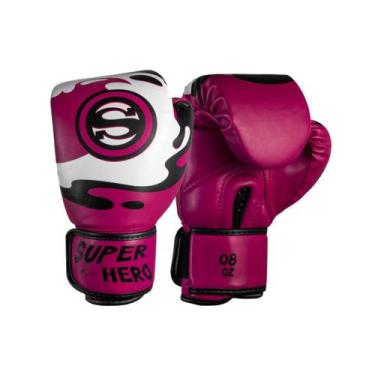 Imagem de Luva De Boxe Kickboxing Muay Thai Infantil Olimpo SuperHero, Rosa com 