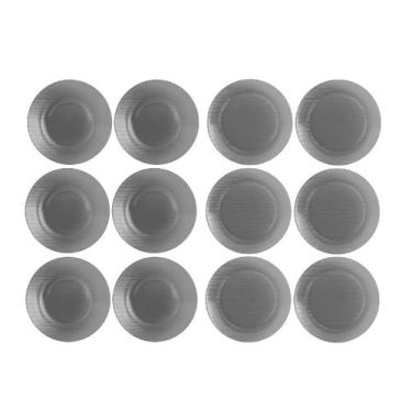 Imagem de Jogo De Pratos 6 Rasos 6 Fundos Diamante Fume Restaurante - Nadir Figu