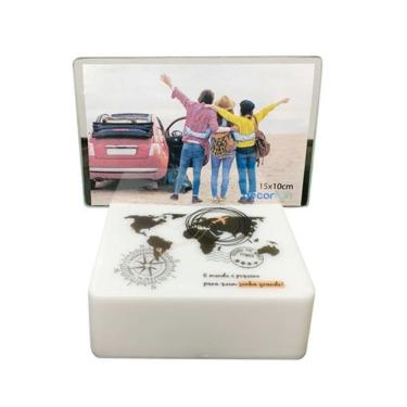 Imagem de Luminária Mini Box Retrato Viagem Tpc com porta-retrato para Foto 10x15CM e Iluminação LED 5V Integrada