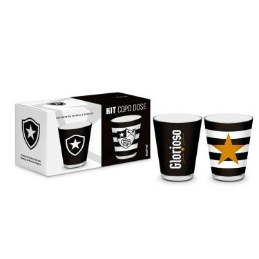 Imagem de Kit Copo Dose Iron para Bebidas em Vidro com Caixa Litografada para Brindes Branco Bras...