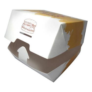 Imagem de Embalagem para Alimento Modelo MC para Hambúrguer Pequeno Caixa Box com Tampa Articulad...