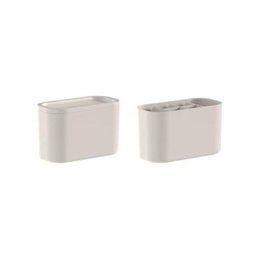 Imagem de kit organizadores de Bancada Ou 2 peças Linha Bold, Bege