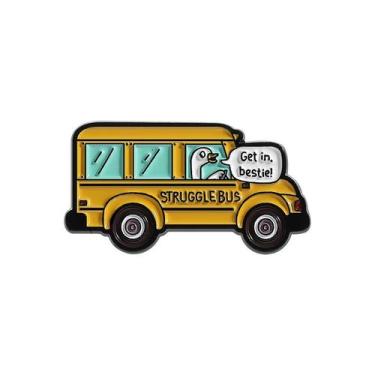 Imagem de Alfinetes de broche Funny Goose Bus Creative Yellow Alloy Lapel Pi - Y