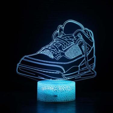 Imagem de Candeeiro de mesa 3D, calçados esportivos, patins, luz de toque LED co