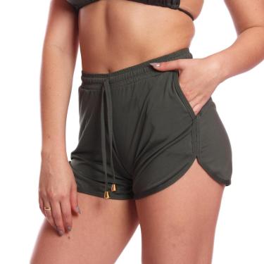 Imagem de Short Saída Praia Piscina Bolso Academia Corrida Vih Triny Verde-Feminino