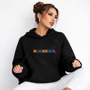 Imagem de Moletom Feminino Estampa Made In Brazil Brasileiridade Moderna e Colorida-Feminino