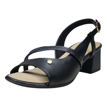 Imagem de Sandália Feminina Salto Médio Elegante Estável Comfortflex