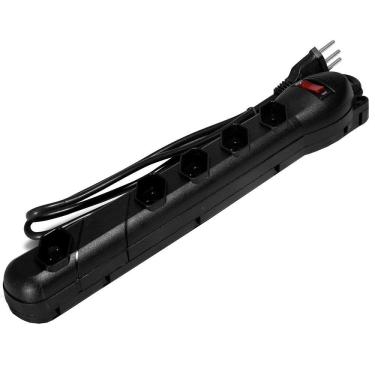 Imagem de Filtro de Linha Qualitronix 5 Tomadas 3 x 0,75mm Cabo 1,2m 10A Preto