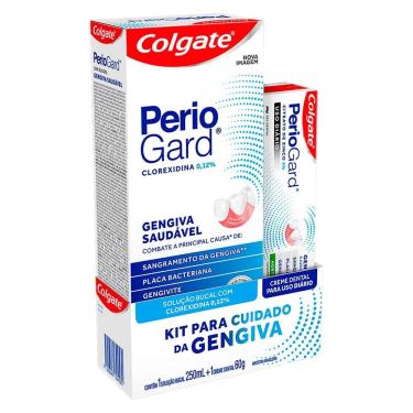 Imagem de Kit Creme Dental Colgate PerioGard 60g + Enxaguatório Bucal Colgate PerioGard Zero Álcool 250ml