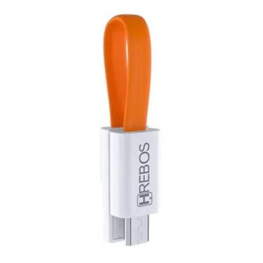 Imagem de Cabo Chaveiro Retratil Type-C Hrebos, Laranja