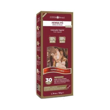 Imagem de Henna Surya Pó 100% Natural Cor Vermelho 50g