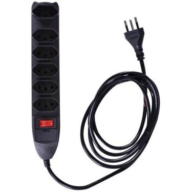 Imagem de Filtro de Linha 6 Tomadas Bivolt Preto - ELGIN