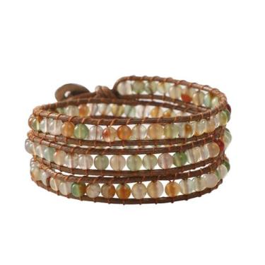 Imagem de Braceletes de miçangas Artilady Leather Wrap para mulheres