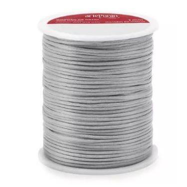 Imagem de Cordão de cetim 1mm arte punto cd001 cor 065 prata 50 metros - ARTEPUN