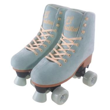 Imagem de Patins 4 Rodas Azul Camurça Califórnia 31 ao 34 Ajustável - FENIX