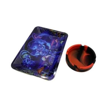 Imagem de Cinzeiro Redondo De Silicone Macio 180X125MM, Suporte Para Cigarros, A