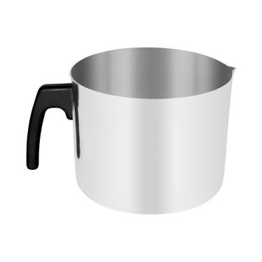 Imagem de Caneco Leiteira com Bico Fervedor Alumínio Polido Baquelite para Despejo Preciso Cozinha Prata 10CM 0,75L