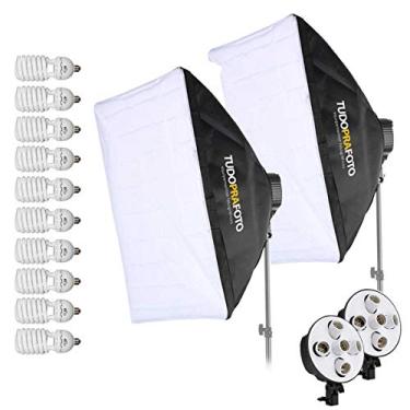 Imagem de Kit Softbox 50x70 Iluminação Estúdio + 10 Lâmpadas 110v