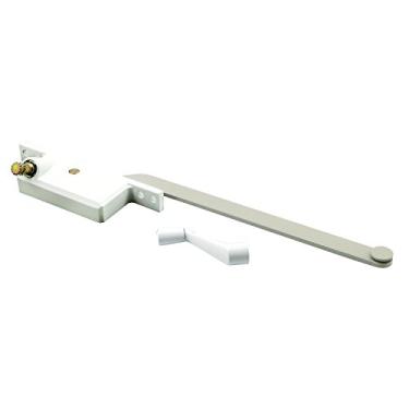 Imagem de Prime-Line Produtos H 4312 Operador de batente de aço, braço de 23 cm, caixa quadrada, branco, mão esquerda, pacote com 1