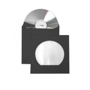 Imagem de Envelope P/Cd E Dvd C/Visor Transparente Pacote C/100 Unidades - Preto