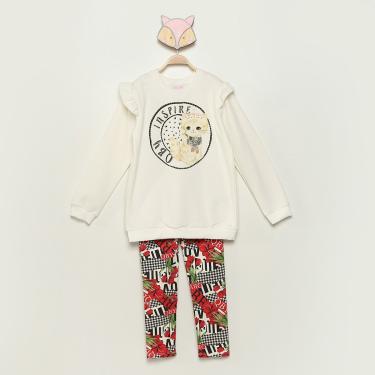 Imagem de Conjunto Moletom Infantil Quimby Inspire Blusa + Calça Feminino-Feminino
