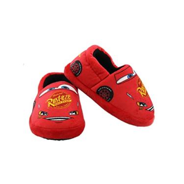 Imagem de Disney Carros Relâmpago McQueen Tow Mater Pantufas de pelúcia para meninos, Vermelho/Multi, 11-12 Little Kid