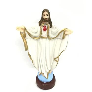 Imagem de Imagem Jesus Oxalá Braços Abertos Branco em Resina 15 cm