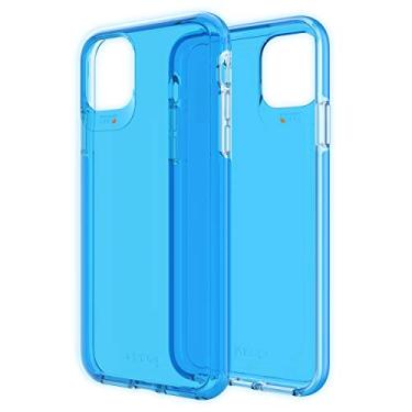 Imagem de GEAR4 Crystal Palace Neon compatível com iPhone 11 Pro Max, proteção avançada contra impactos com tecnologia D3O integrada, antiamarelamento, capa para telefone – azul neon