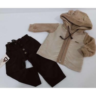 Imagem de Conjunto Luxo Bebê Menino Inverno Casaco + Calça Ref. 50525