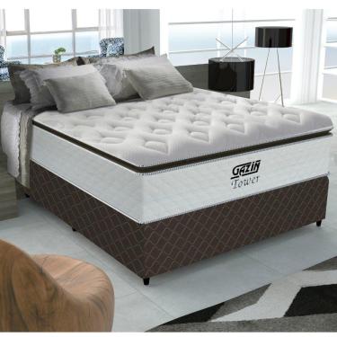Imagem de Conjunto Box Casal 138 cm com Molas Pocket Tower 