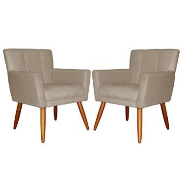 Imagem de Kit 02 Poltronas Decorativas Onix Suede Capuccino - DS Estofados